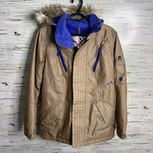 Burton Snowboarding Ski Snow Winter Jacket Women’s medium brown fur purple